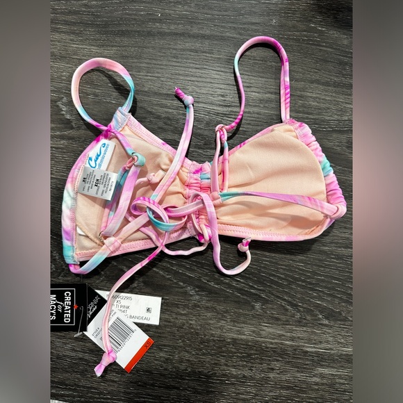 NWT California Waves Pink Cinch-Front Strappy Bikini Top - Picture 7 of 7